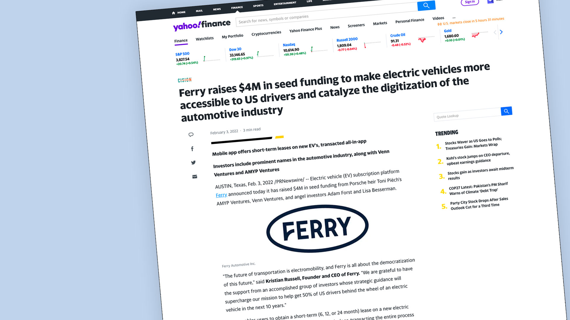 Ferry raises $4M in seed funding to make electric vehicles more accessible